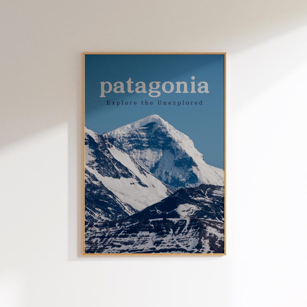 Patagonia Poster Retro Travel Nature Adventure Art Scenic