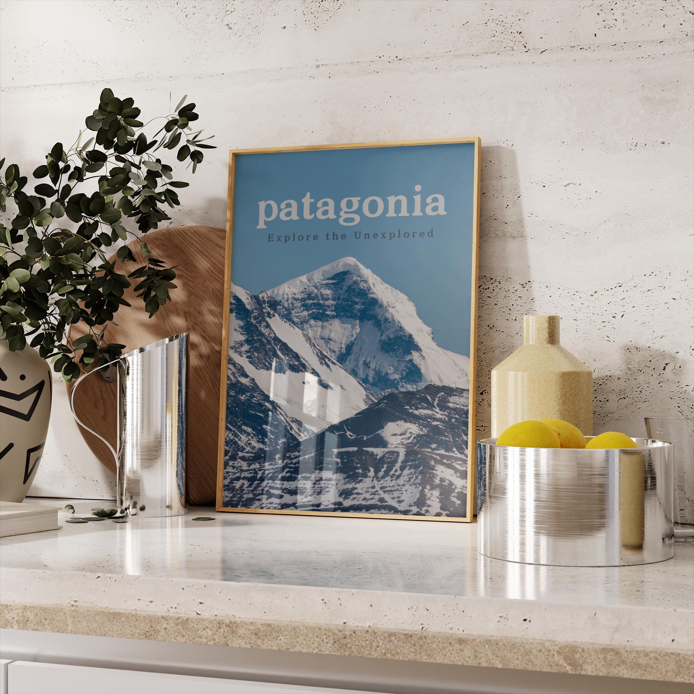 Patagonia Travel Poster, Argentina Art Print for Home Decor