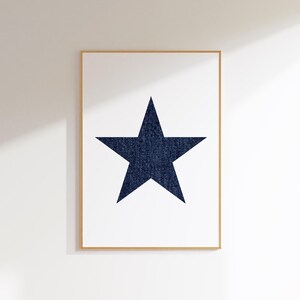 Denim Sterne Western Kunst Digitaler Download Cowboy Wohnkultur Jean Western Wandkunst Stern Wohnheim Zimmer Druck Retro Ästhetische Wandkunst Minimalistisch