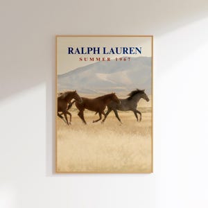 Póster de revista de moda, póster de revista de moda vintage de Ralph Lauren, arte de lienzo de moda retro, impresión de moda de lujo, antiguo Ralph Lauren digital