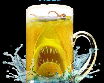 JAWS Beer Mug (Digital Print Design) - "You're gonna need a bigger mug"