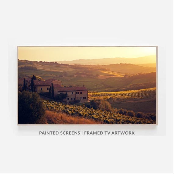 トスカーナイタリアのテレビアート、夏の背景サムスンフレームテレビ