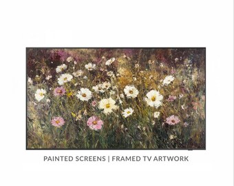 Spring Wildflower TV Art, Samsung Frame TV, Botanical Floral Art, Impressionist Floral Wall Decor, TV Wallpaper, Instant Digital Download