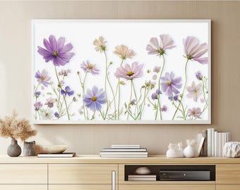 Watercolor Wildflower TV Art, Samsung Frame TV, Botanical Floral Art, Impressionist Floral Decor, TV Wallpaper, Instant Digital Download