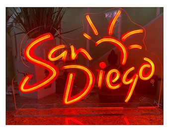 Visit San Diego LED Neon Sign: Home Decor Light, Man Cave, Game Room