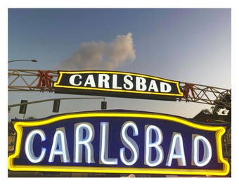 Carlsbad California LED Neon Sign: Home Decor Light, Man Cave, Game Room