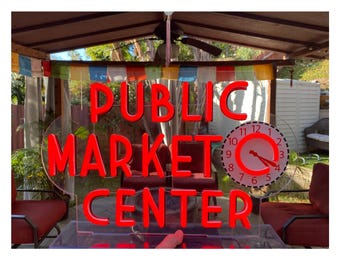 Pike Place Market LED Sign: Seattle Neon Wall Art