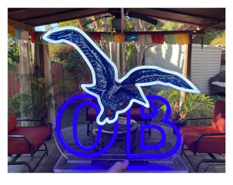 Ocean Beach San Diego LED Sign: Coastal Home Decor Light