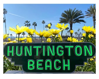 Huntington Beach Neon Sign: San Diego LED Wall Art