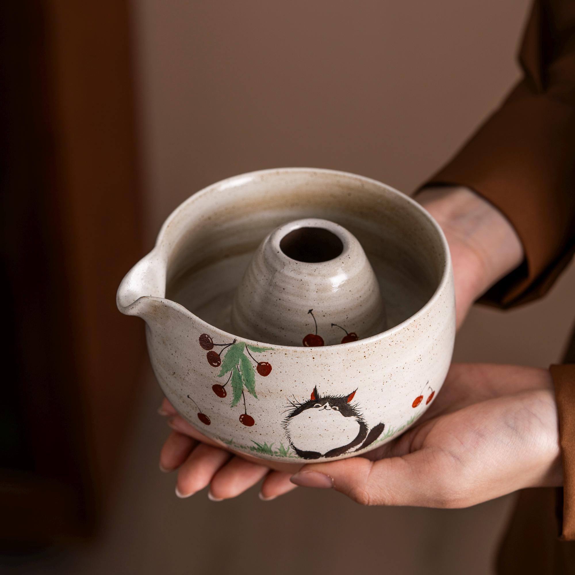 手描きの猫の陶器製抹茶碗セット、日本の茶道 - Etsy 日本