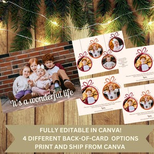 Biglietto di auguri "La vita è meravigliosa"; biglietto di Natale; diverse opzioni per il retro del biglietto; completamente modificabile in Canva!