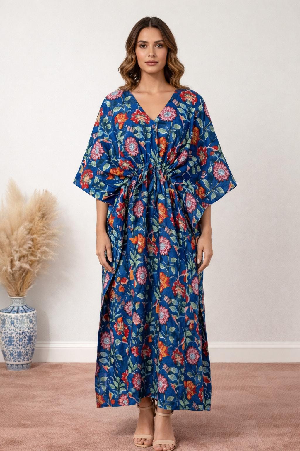 nden Jaune Forêt Coton Maternté Robe Caftan Téter Caftan Nut Robe