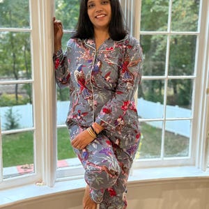 Hand Block Print Cotton Pajama Set, Indian Lounge And Sleepwear, Unique Gift For Her, Christmas Pajamas, Winter Style Gifts, Holiday Pyjamas 5 Pattern