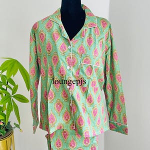 Floral Pyjama Set, Indian Cotton Pajamas For Women, Best Gift For Mom, Lounge And Sleepwear, Hand Block Print Night Suit, Cotton Nightwear