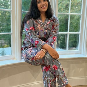 Hand Block Print Cotton Pajama Set, Indian Lounge And Sleepwear, Unique Gift For Her, Christmas Pajamas, Winter Style Gifts, Holiday Pyjamas image 19