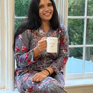 Hand Block Print Cotton Pajama Set, Indian Lounge And Sleepwear, Unique Gift For Her, Christmas Pajamas, Winter Style Gifts, Holiday Pyjamas image 20