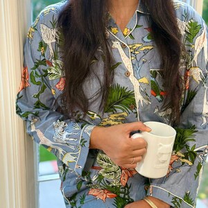 Hand Block Print Cotton Pajama Set, Indian Lounge And Sleepwear, Unique Gift For Her, Christmas Pajamas, Winter Style Gifts, Holiday Pyjamas image 12