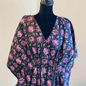 Cotton Kaftan Indian Floral Kaftan Long Caftan Dress For to be Moms Beach Cover up Sleepwear Indian Kaftan Maxi Dress Bikini Cover Up Caftan