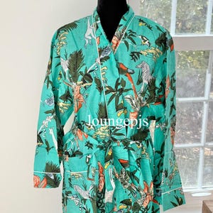 Indigo Cotton Kimono Robes for Women, Lounge And Sleepwear, Gift For Mom, Summer Style, Dressing Gown, Beach Cover Ups, Bridesmaid Gift