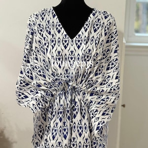 Cotton Kaftan Indian Floral Kaftan Long Caftan Dress For to be Moms Beach Cover up Sleepwear Indian Kaftan Maxi Dress Bikini Cover Up Caftan