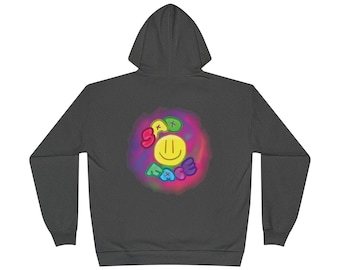 Sudadera con capucha EcoSmart® con cara sonriente y arte triste