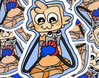 Pegatina del mundo de Dandy de Goob y Pebble