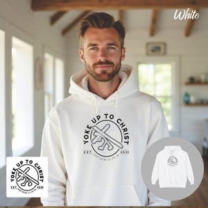 Yoke Up™ Unisex Color Comfort Hoodie | Women&#39;s Christian Hoodie | Men&#39;s Christian Hoodie |  Faith-Based Unisex Hoodie | The Believer™ Hoodie