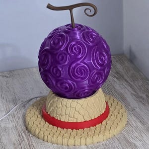 Lampara fruta del diablo tamaño xl 22cm de base, luz led rgb, decoración anime, regalo otaku, hara hara , hecha a mano