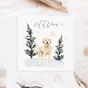 Carte de Noël Goldendoodle pour les parents de chiens | Carte de Noël de chien Goldendoodle |  Carte de Noël de maman de chien | Carte de Noël de chien