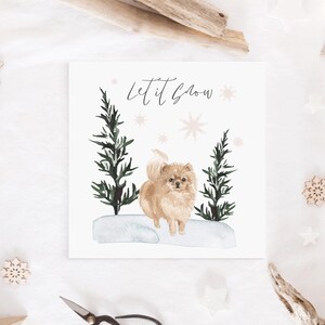Carte de Noël de Poméranie pour les parents de chiens | de Noël de chien de Poméranie |  Carte de Noël de maman de chien | Carte de Noël de chien
