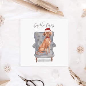 Carte de Noël Vizsla pour les parents de chiens | Carte de Noël mignonne de chien | Carte de Noël de maman de chien | Carte de Noël du chien
