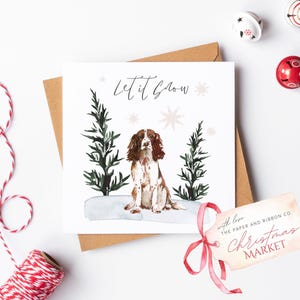 Carte de Noël Springer Spaniel pour parents de chiens | Carte de Noël de chien épagneul Springer |  Carte de Noël de maman de chien | Carte de Noël de chien