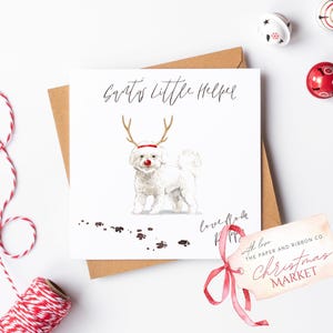 Carte de Noël personnalisée Bichon Frise pour les parents de chiens | de Noël pour chien | Carte de Noël de maman de chien | Carte de Noël Bichon du chien