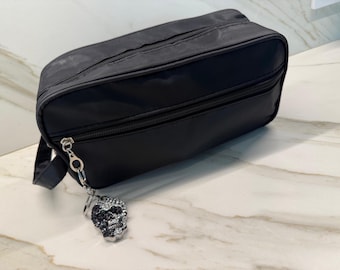 Waterproof Black Toiletry Bag: Travel Dopp Kit, Shaving & Makeup Organizer