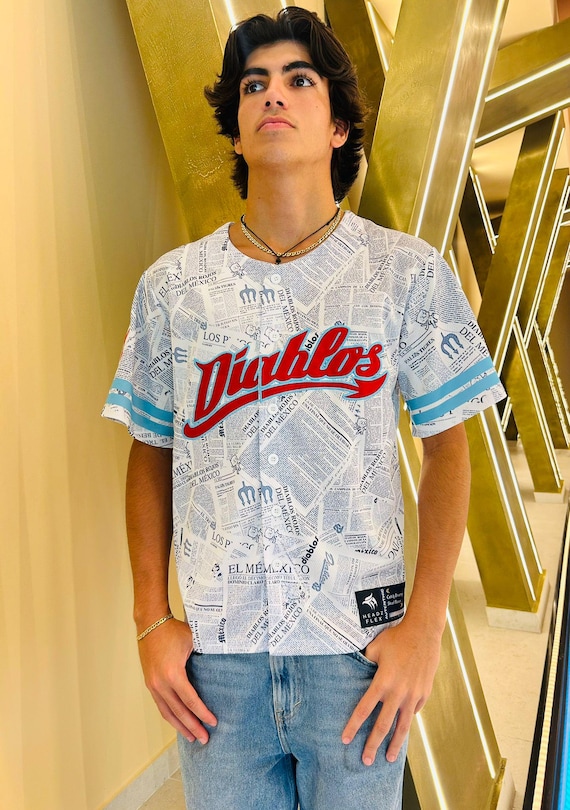 Los Diablos Jersey: Mexican Baseball Fan Edition With Newspaper