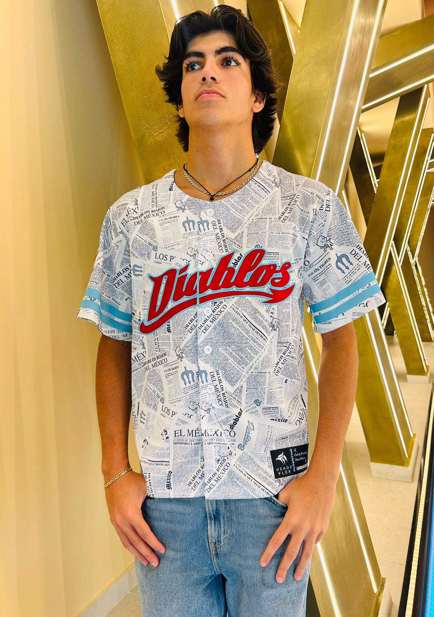 Los Diablos Jersey: Mexican Baseball Fan Edition With Newspaper
