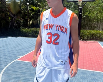 New York Basketball Jersey: #22 Towns White-Orange Heat Transfer