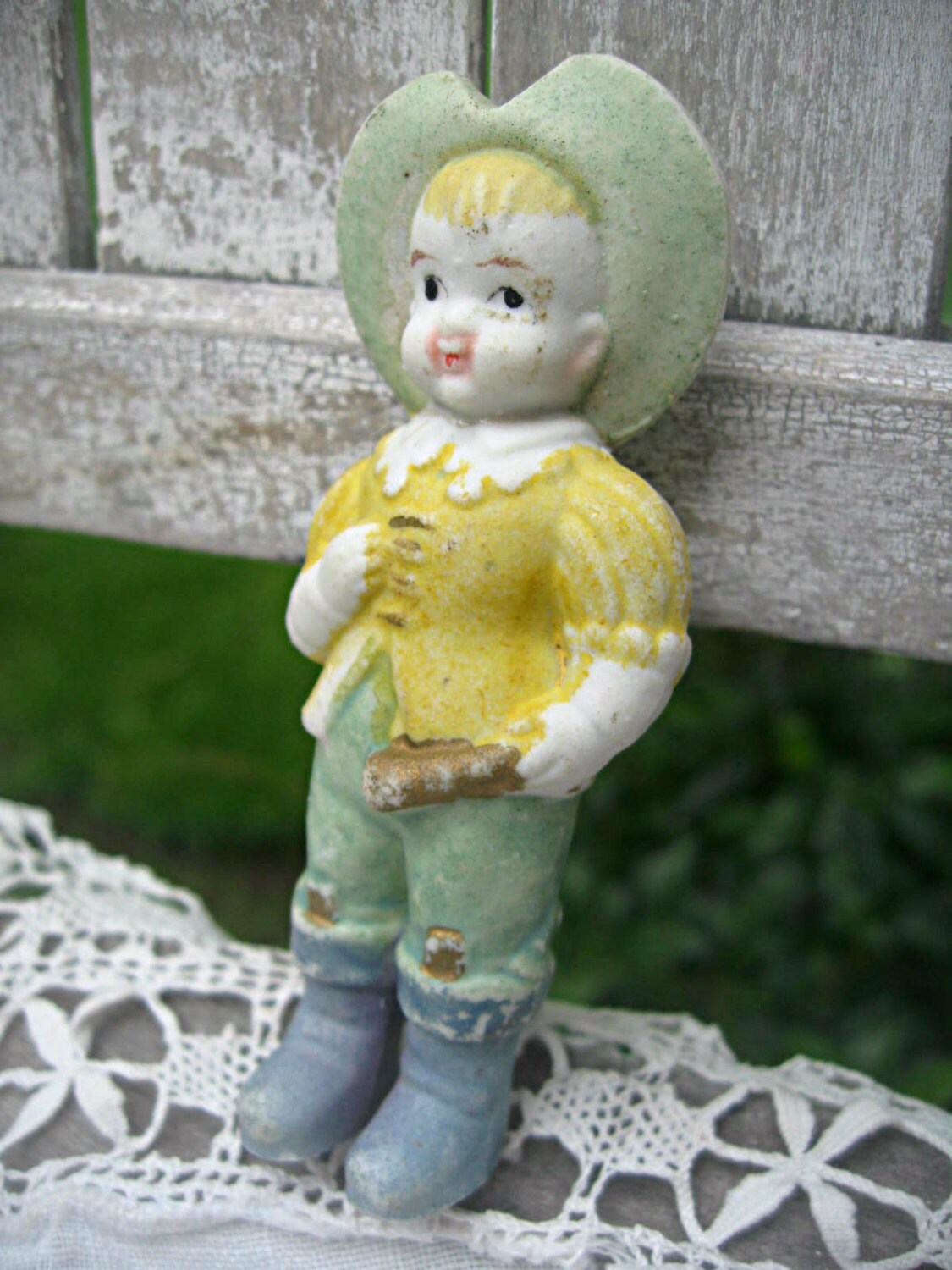 Vintage bisque nursery rhyme figure Little Boy Blue doll