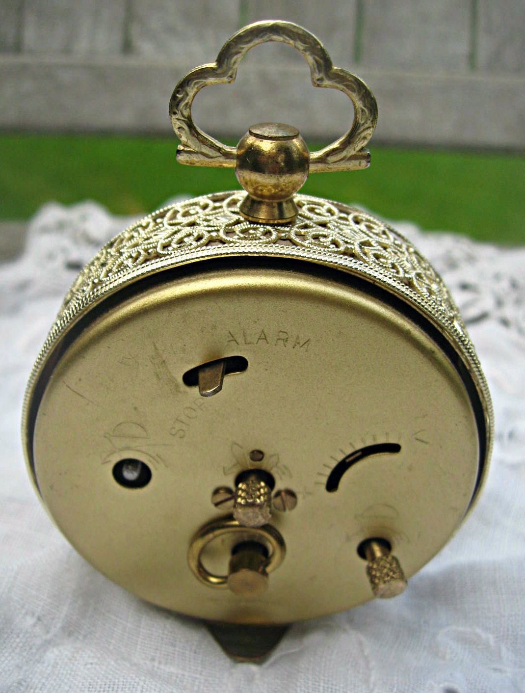 Vintage alarm clock West Germany works petite with filigree Etsy