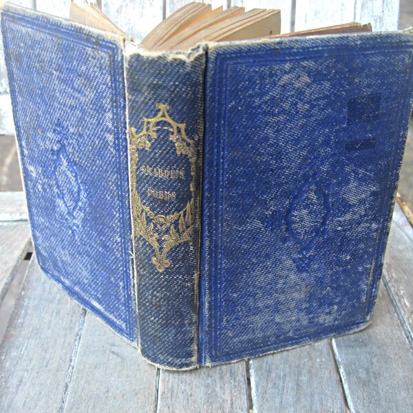 Antique poetry book, shabby beauty, small size