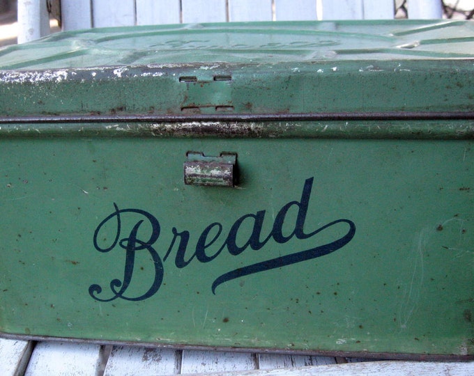 Vintage Green Bread Bin Box Jadeite Color With Farmhouse Etsy