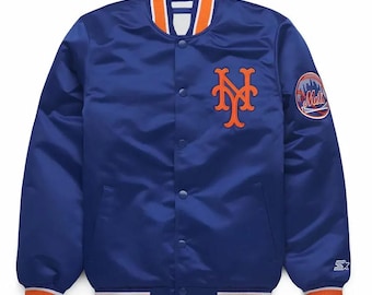 New York Mets Varsity Jacket Royal Blue Satin Jacket Letterman Jacket Varsity Jacket Mens Custom Varsity Jackets Team Varsity Jackets