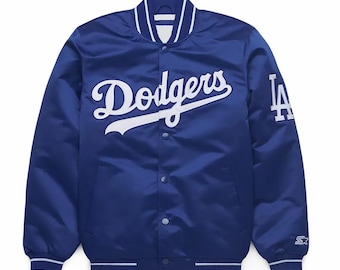 Los Angeles Dodgers Varsity Jacket Blue Satin Jacket Letterman Jacket Varsity Jacket Mens Custom Varsity Jackets Team Varsity Jackets