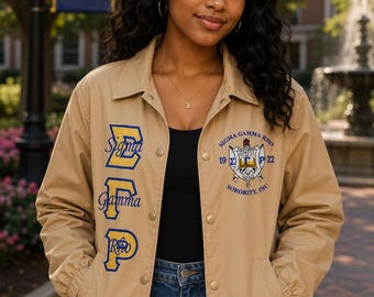 Custom Embroidered Sigma Gamma Rho Nylon Jacket | Greek Apparel, Sorority  Fraternity & Sorority Gift