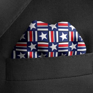 Einstecktuch Amerikanische Flagge Patentiertes Einstecktuch Gutes Geschenk für Männer Ehemann Freund Vater Papa Chef Trauzeugen Trauzeuge Trauzeuge hergestellt in den USA