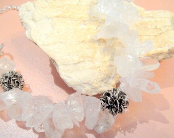 Chips of Ice  (Crystal Quartz Necklace)  MARKED DOWN