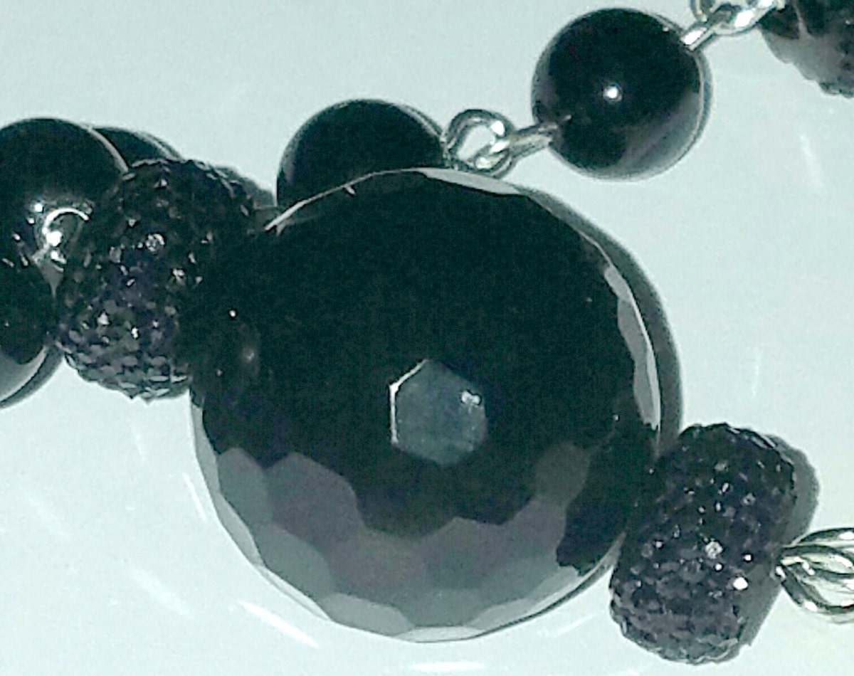 Black Glass Tassel Necklace main image 0