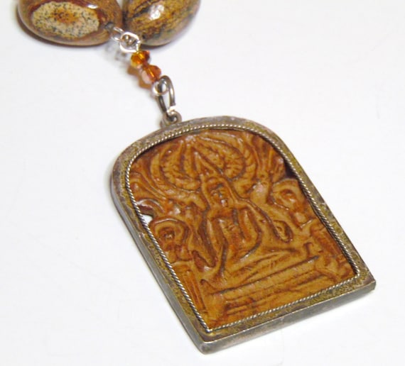 Thai Amulet with Brown Jasper  MARKED DOWN