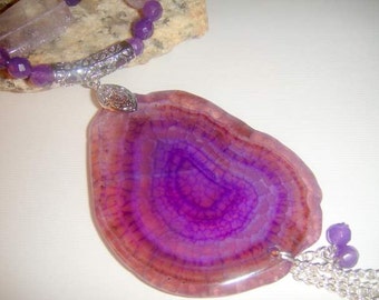 Purple in Duplicate        (Amethyst and Geode Druzy Agate)    MARKED DOWN