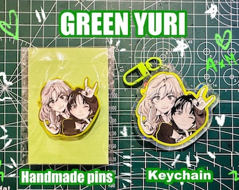 Pin and Keychain|  The Guy She Was Interested In Wasn't A Guy | Aya x Mitsuki | Yuri Green